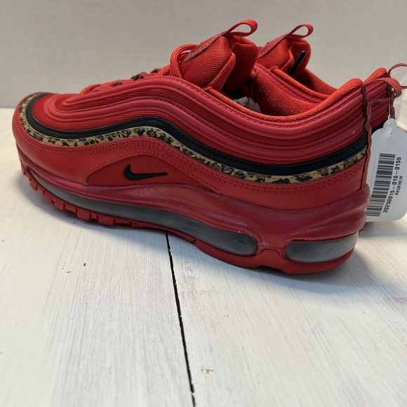 Nike Air Max 97 Women 8 BV6113-600 University Red Leopard Exotic Shoes 3077 - Picture 6 of 11